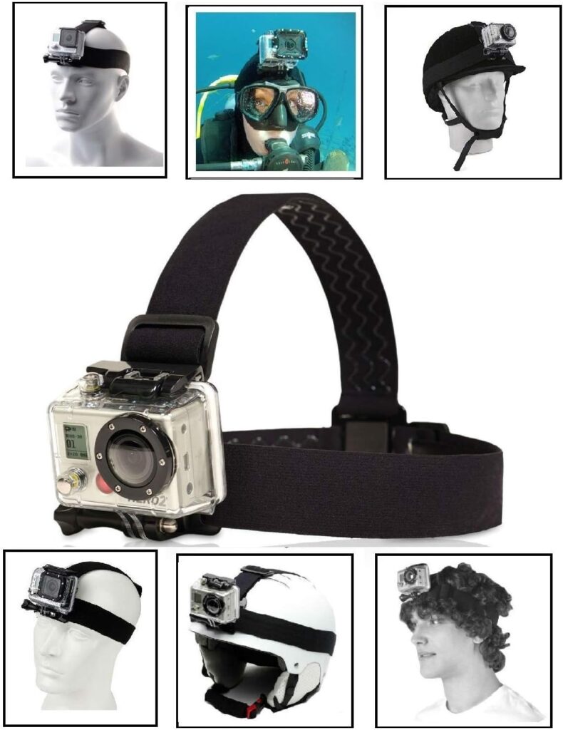3 in 1 Mobile Phone, Camera, Action Cam Head Mount Harness Strap Holder Band, Used for Sports, Capture Best Moments