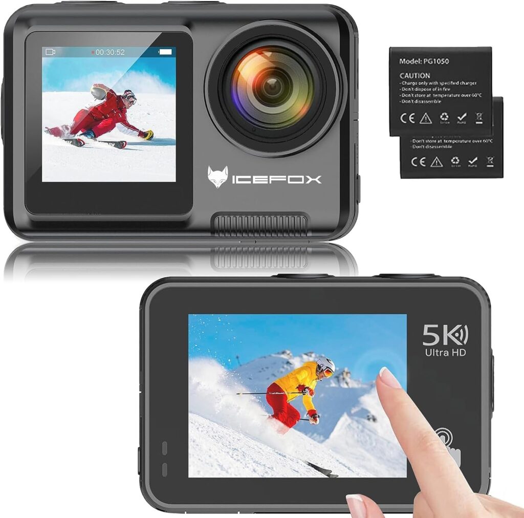 Action Camera 4K Underwater Camera External Microphone Waterproof 40M Ultra HD 20MP Camera 170 ° Ultra Wide Angle WiFi Camcorder, Gray