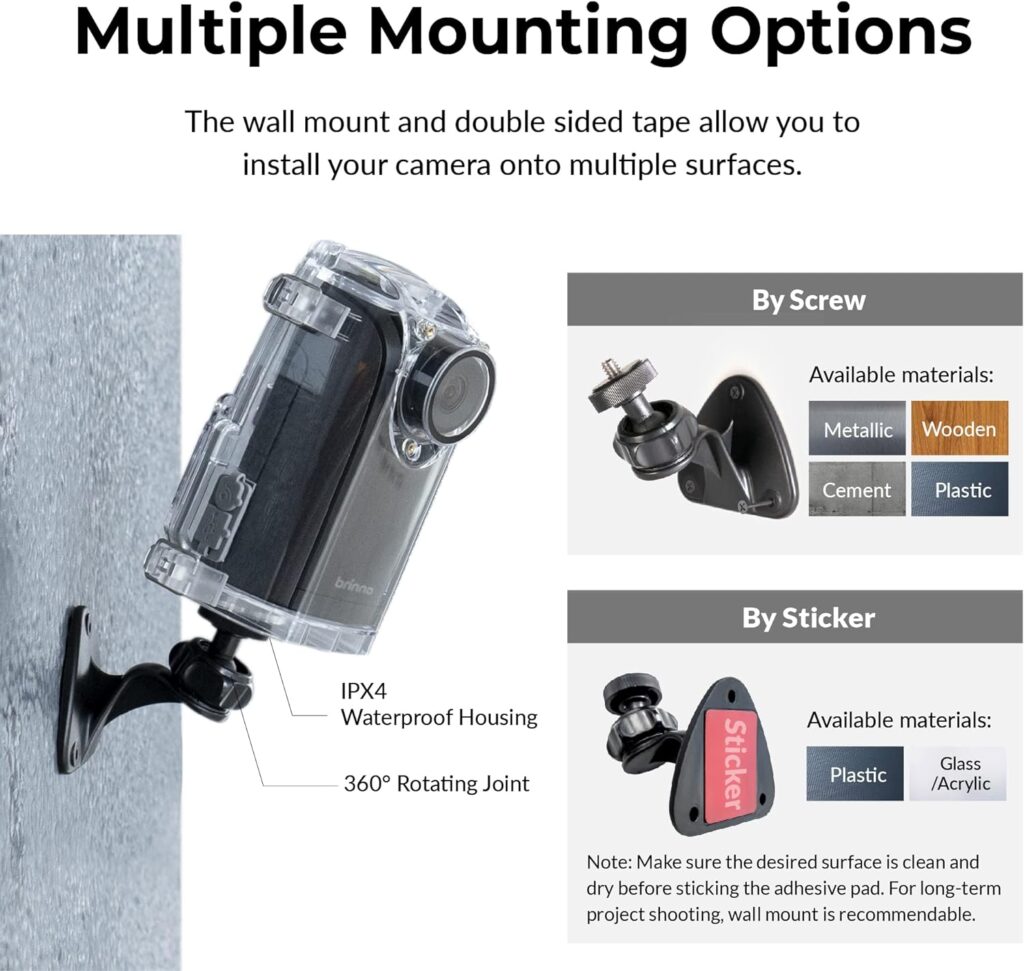 Brinno Time Lapse Camera BCC300-M | Camera Outdoor Construction Jobsite, Plant, Weather Timelapse Camera | LCD Screen, Extended Battery Life, IPX4 Water-Resistant, Wall Mount
