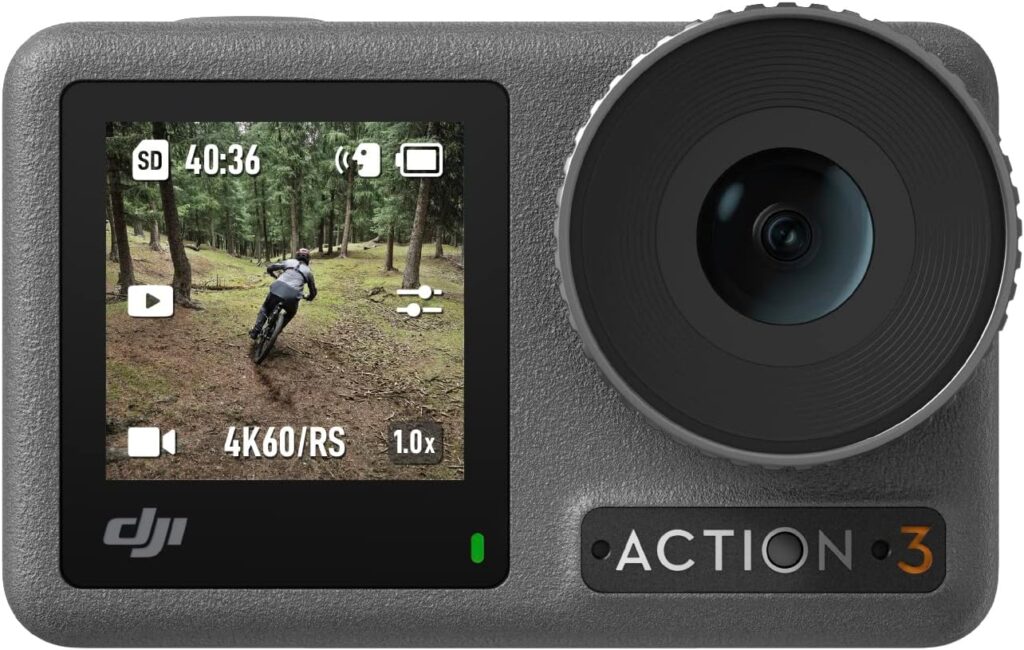 DJI Osmo Action 3 Standard Combo, Waterproof Action Camera 4K with Super-Wide FOV, 10-Bit Color Depth, Stabilization, Long-Lasting 160 Mins, Dual Touchscreens, Mini Action Camera for Outdoor, Travel