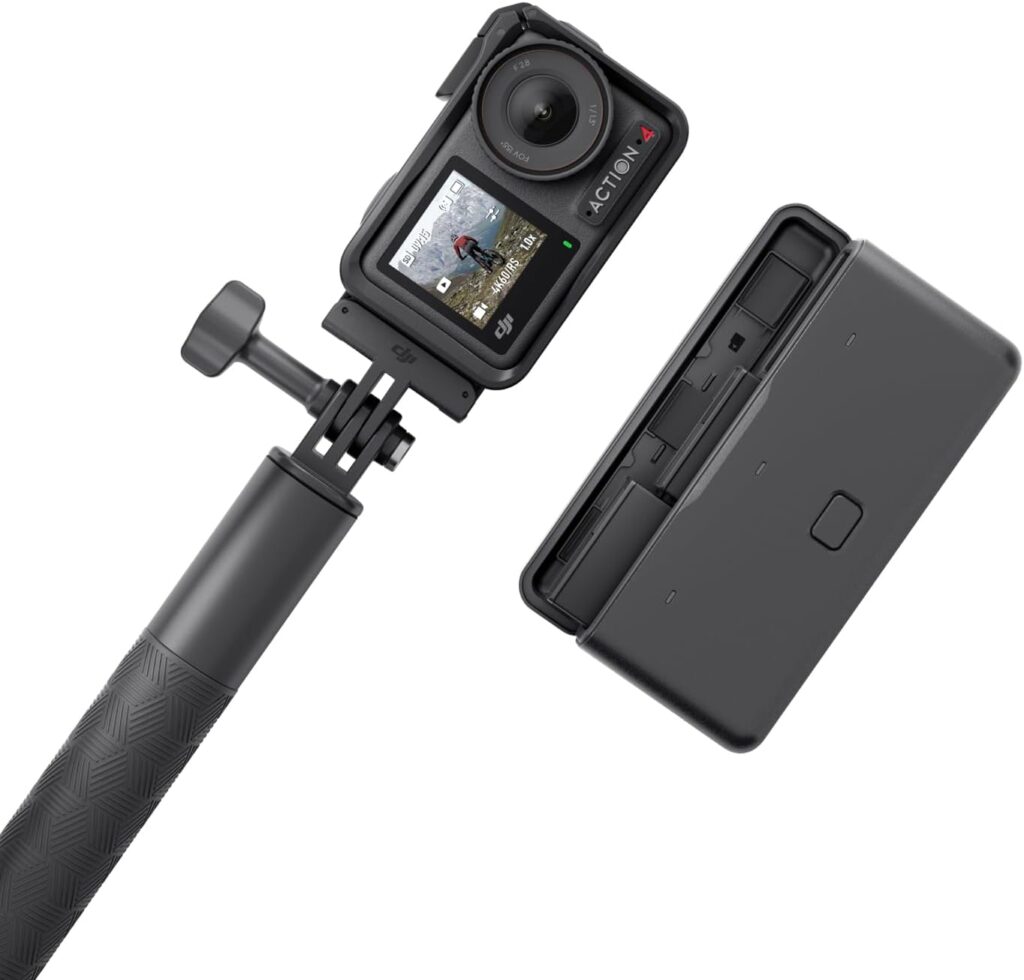 DJI Osmo Action 4 Adventure Combo, Waterproof Action Camera 4K with 1/1.3 Sensor, Stabilization, Dual Touchscreens, Up to 7.5 h with 3 Batteries, Mini Action Camera for Travel, Outdoor, Sports