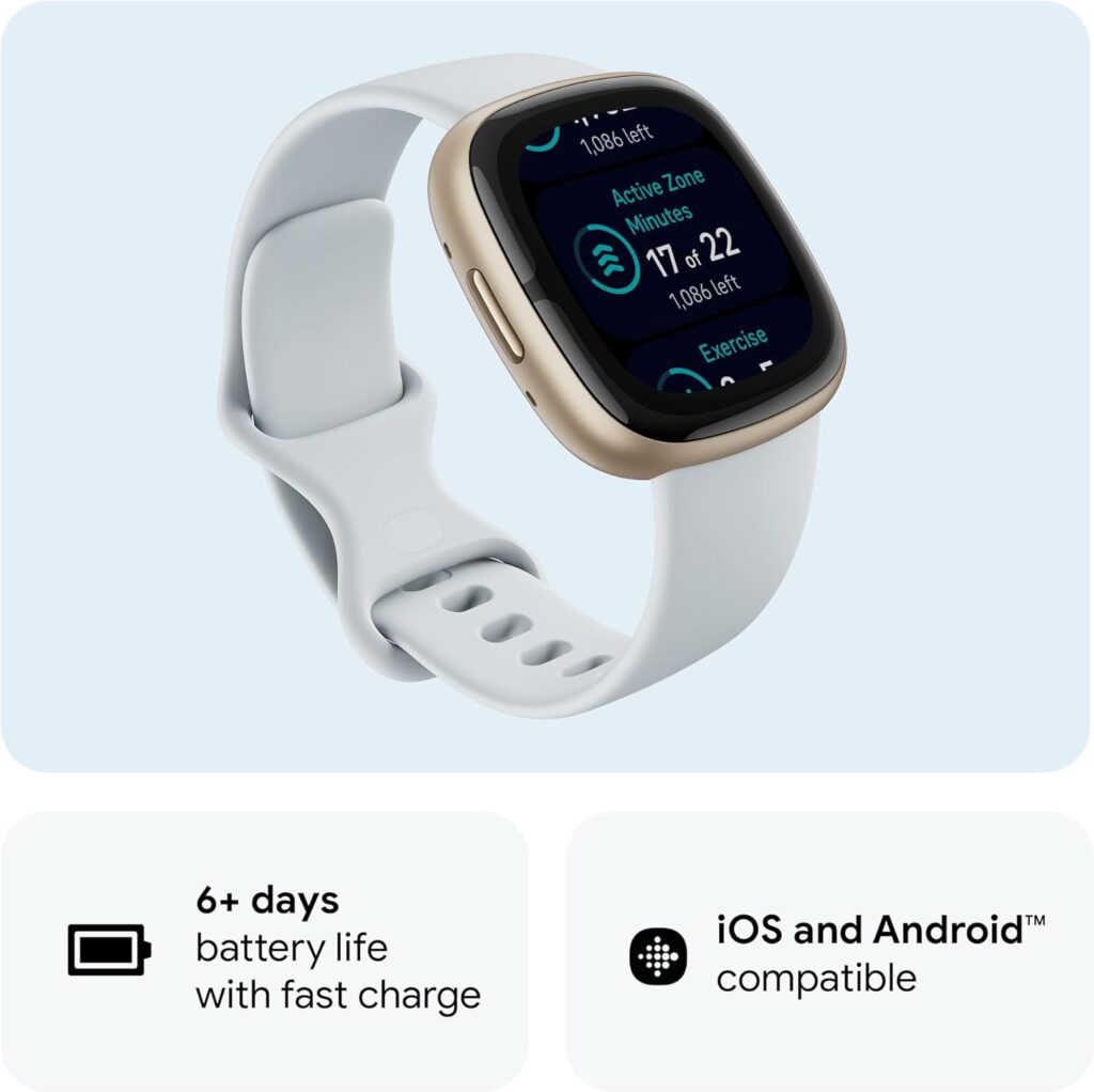 Fitbit Sense 2 Advanced Health and Fitness Smartwatch with Tools to Manage Stress and Sleep, ECG App, SpO2, 24/7 Heart Rate and GPS, Shadow Grey/Graphite, One Size (S  L Bands Included)