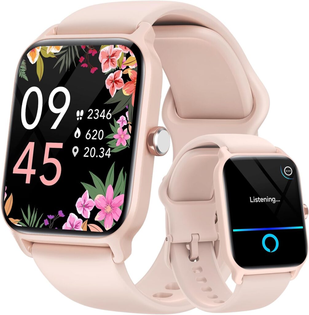 Fitpolo Smart Watch for Women Android  iPhone, Alexa Built-in [1.8 HD Screen] IP68 Waterproof Fitness Watch with Bluetooth Call (Answer/Make), Heart Rate/Sleep/SpO2 Monitor, 105+ Sports Trackers