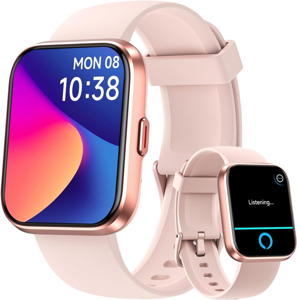Fitpolo Smart Watches for Women, 1.8 Alexa Built-in Fitness Tracker Watch with Bluetooth Calls, IP68 Waterproof, Heart Rate/Sleep/SpO2 Monitor, 110 Sports Modes Compatible with Android  iPhone