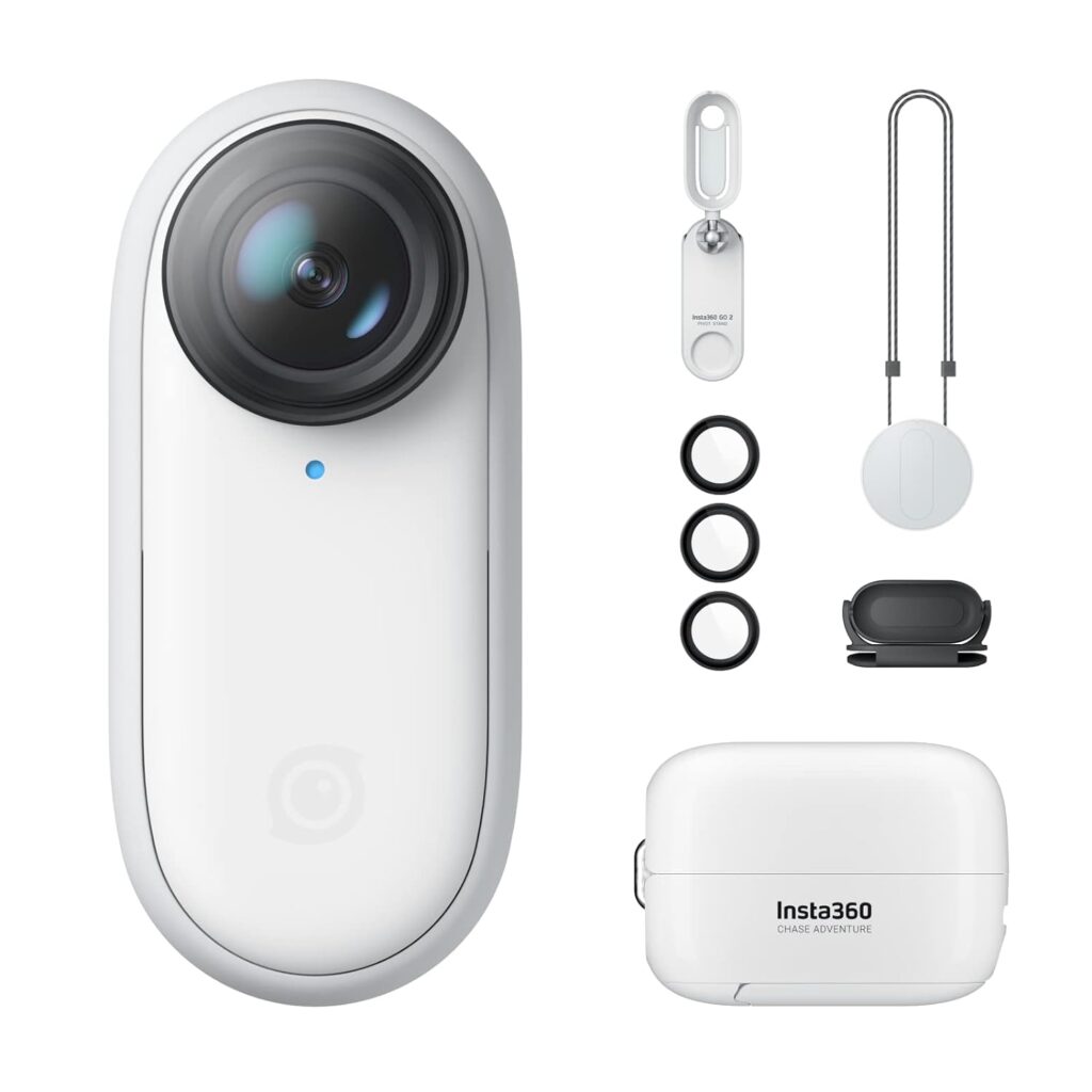 Insta360 GO 2 – Small Action Camera, Weighs 1 oz, Waterproof, Stabilization, POV Capture, 1/2.3 Sensor, with Charge Case and Wearable Camera Accessories for Travel, Sports, Vlog