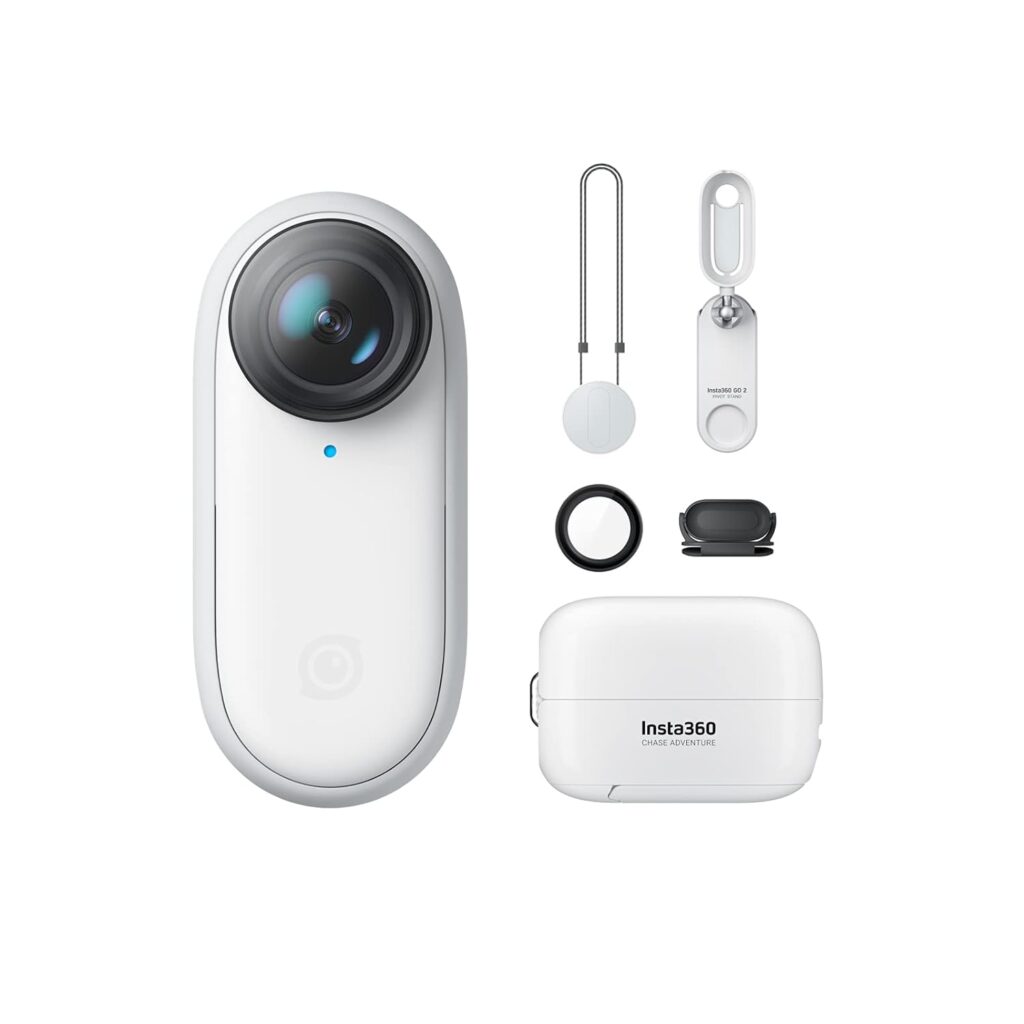 Insta360 GO 2 – Small Action Camera, Weighs 1 oz, Waterproof, Stabilization, POV Capture, 1/2.3 Sensor, with Charge Case and Wearable Camera Accessories for Travel, Sports, Vlog