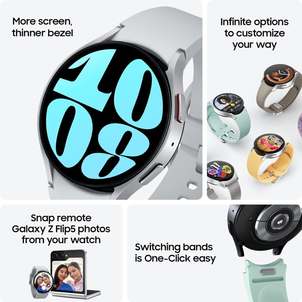 SAMSUNG Galaxy Watch 6 40mm Bluetooth Smartwatch, Fitness Tracker, Personalized HR Zones, Advanced Sleep Coaching, Heart Monitor, BIA Sensor, Health Wellness Insights, Big Screen, US Version, Graphite
