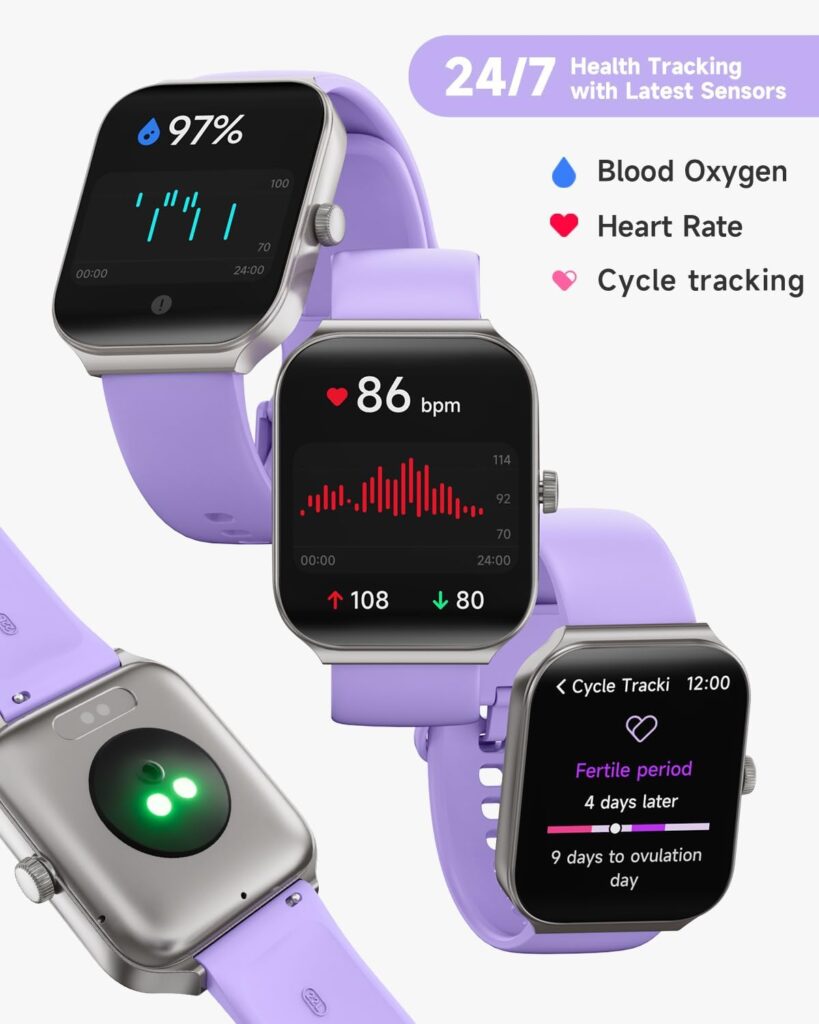 Smart Watch for Women Alexa Built-in, 1.95 Fitness Tracker with Answer/Make Calls, IP68 Waterproof/Heart Rate/Sleep Tracker/100 Sport Modes, Fitness Watch Compatible Android iOS