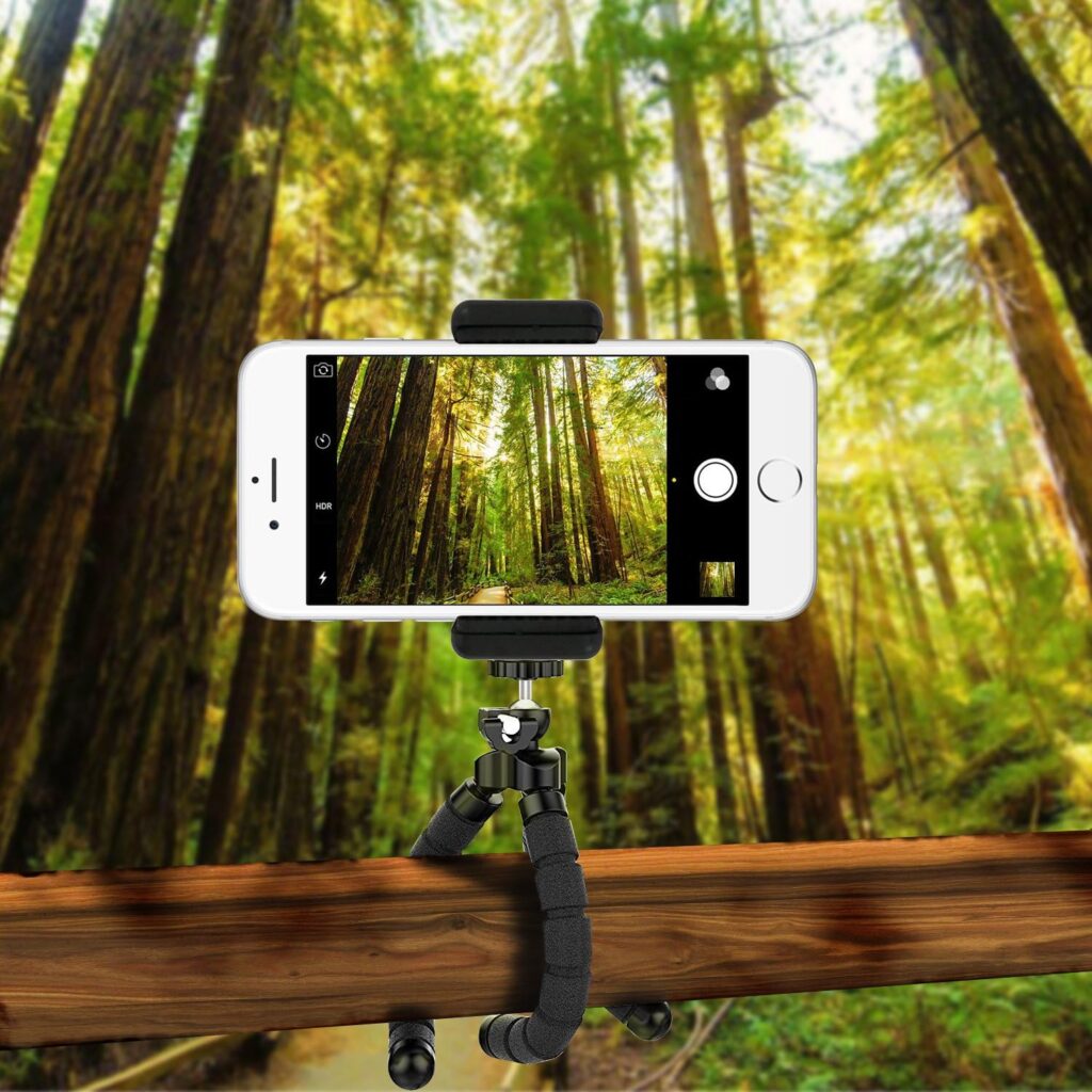 UBeesize Camera Tripod with Remote, Flexible Tripod Stand with Phone Holder and Action Camera Mount Adapter for iPhone Samsung Cellphones, Canon Nikon Sony Cameras