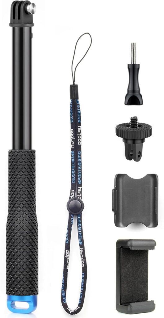 11-45Alumium Handheld Waterproof Selfie Stick Underwater Pole Handle Grip Monopod for Gopro Hero Session Max Insta360 AKASO DJI OSMO Digital Action Cameras
