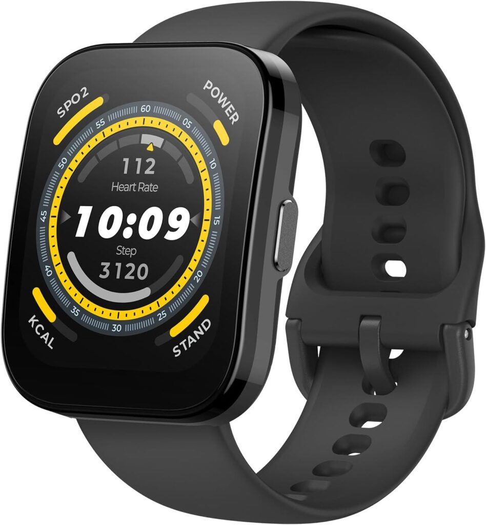 Amazfit Bip 5 Smart Watch 46mm, GPS, Alexa Built-in, Bluetooth Calling, 10-Day Battery, Heart-Rate  VO2 Max, Sleep Health Monitoring, AI Fitness App,120+ Sports Modes, for Android  iPhone, Black