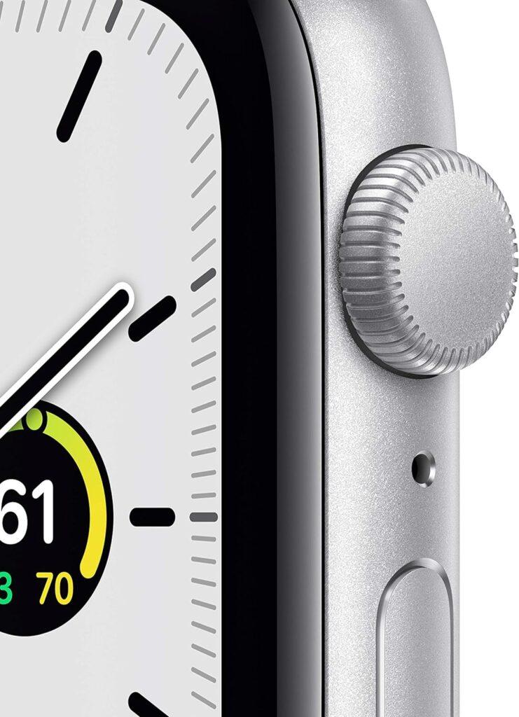 Apple Watch SE (GPS, 40mm) - Silver Aluminum Case with White Sport Band (Renewed)