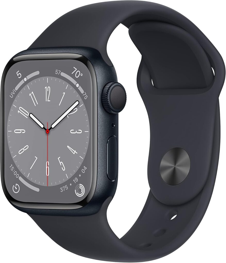 Apple Watch Series 8 [GPS 41mm] Smart Watch w/Midnight Aluminum Case with Midnight Sport Band - S/M. Fitness Tracker, Blood Oxygen  ECG Apps, Always-On Retina Display, Water Resistant