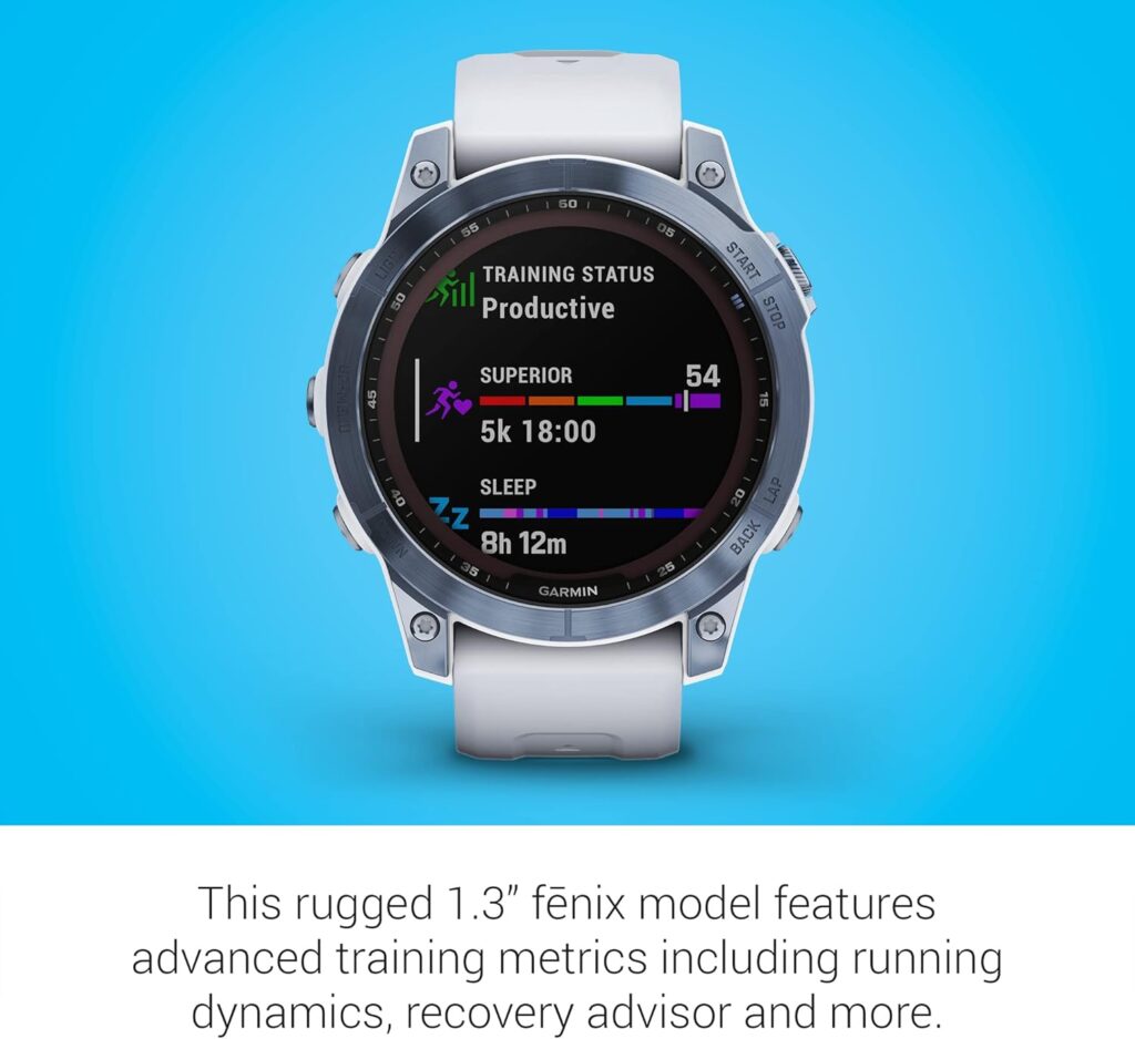 Garmin fenix 7X Sapphire Solar, Larger sized adventure smartwatch, with Solar Charging Capabilities, rugged outdoor watch with GPS, touchscreen, wellness features, black DLC titanium with black band