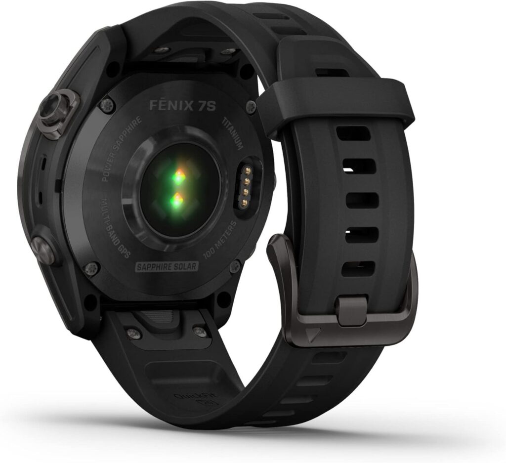 Garmin fenix 7X Sapphire Solar, Larger sized adventure smartwatch, with Solar Charging Capabilities, rugged outdoor watch with GPS, touchscreen, wellness features, black DLC titanium with black band