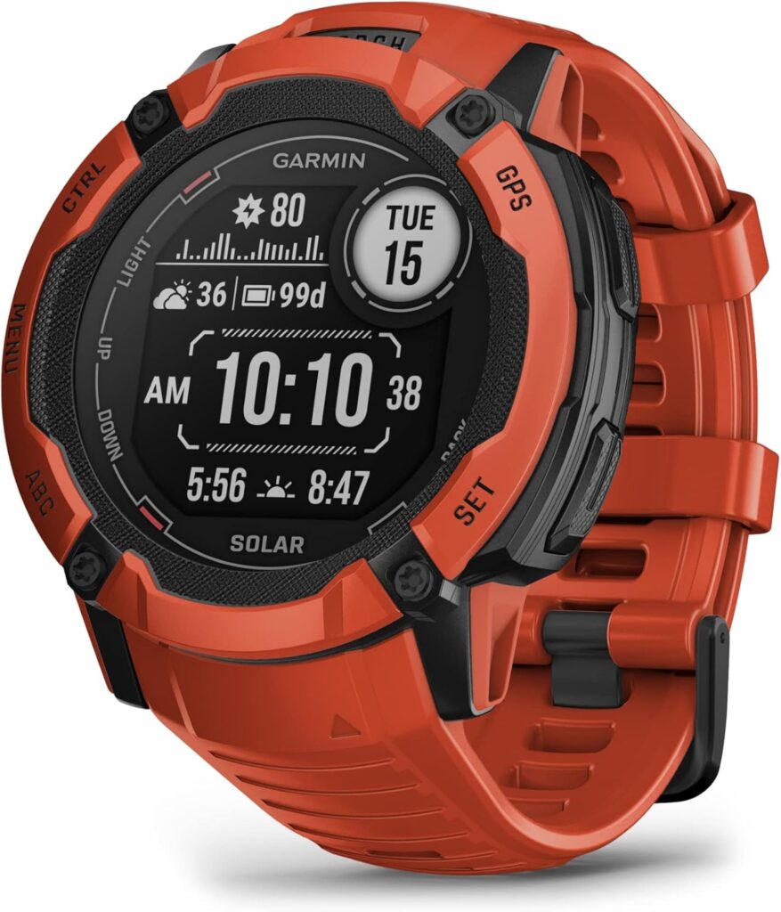 Garmin Instinct 2X Solar - Tactical Edition, Rugged GPS Smartwatch, Built-in Flashlight, Ballistics Calculator, Solar Charging Capability, Black