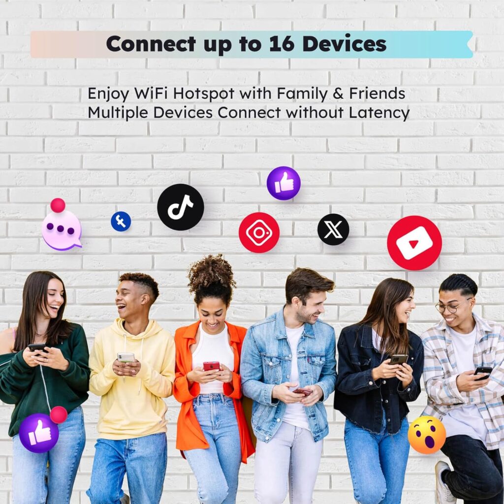 GlocalMe Numen Air 5G Portable WiFi Mobile Hotspot for Travel, CloudSIM Tech, Touch Screen, Network Congestion Monitoring, with Lifetime 16+1GB Data