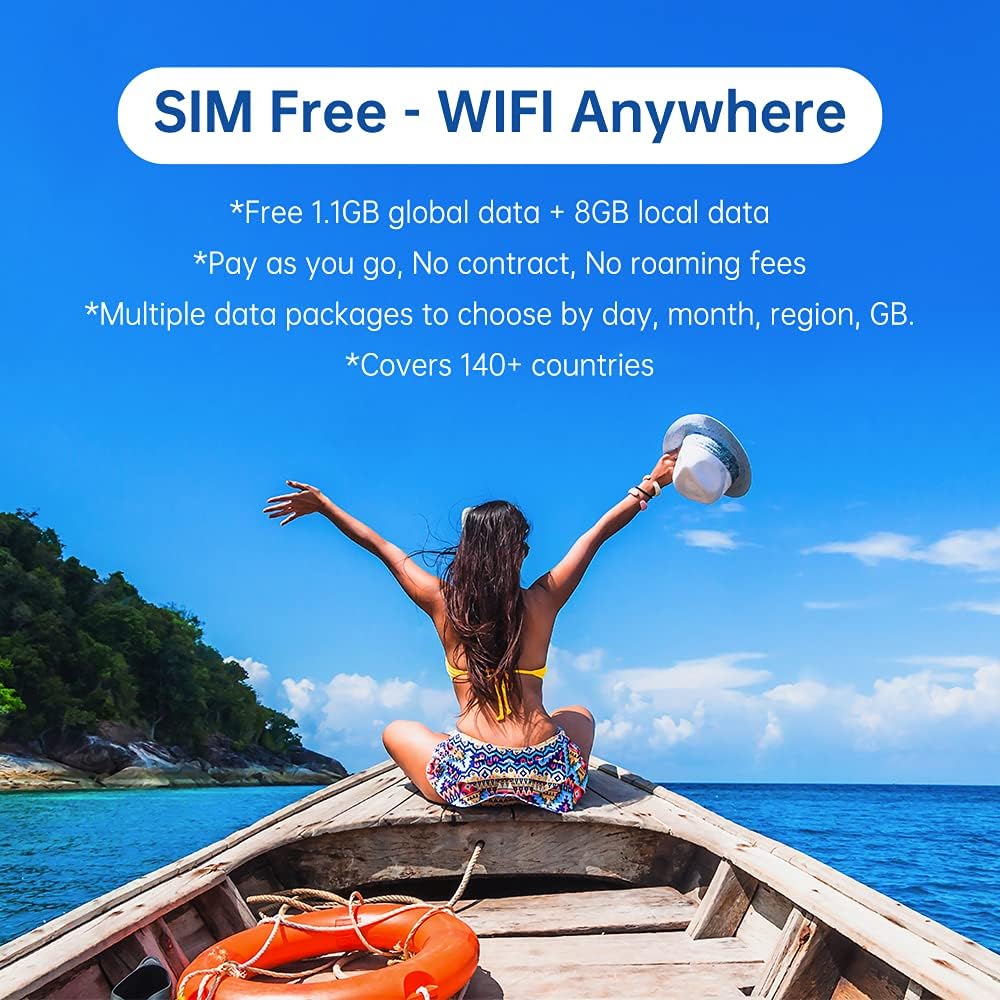 GlocalMe U3 4G LTE Mobile Hotspot, Portable Wifi Hotspot for Travel in 200+ Countries, No SIM Card Needed, Smart Local Network Auto-Selection with US 8GB  Global 1GB Data, Pocket WiFi (U3 Black)