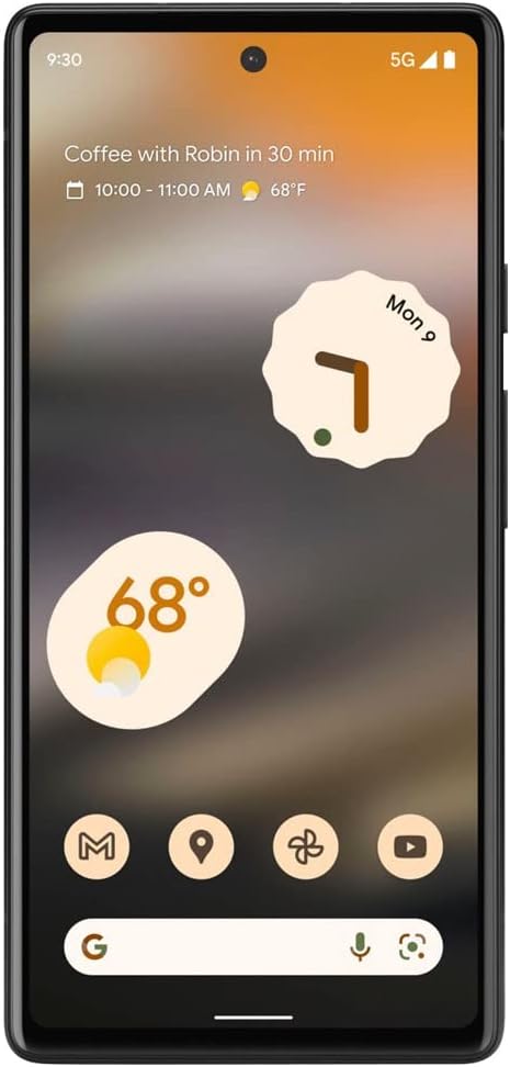 Google Pixel 6a 5G, US Version, 128GB, Charcoal - Unlocked (Renewed)
