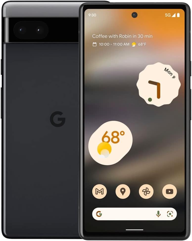 Google Pixel 6a 5G, US Version, 128GB, Charcoal - Unlocked (Renewed)