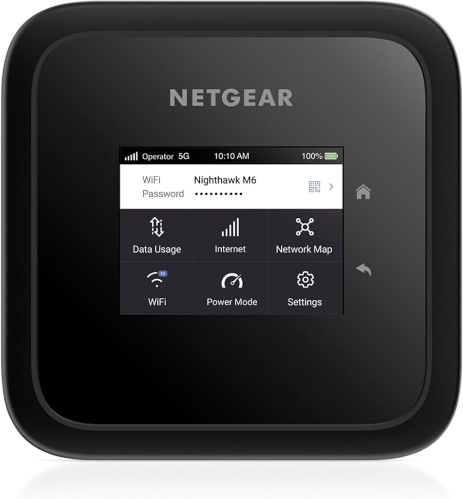 NETGEAR Nighthawk M6 5G Mobile Hotspot, 5G Router with Sim Card Slot, 5G Modem, Portable WiFi Device for Travel, Unlocked with Verizon, ATT, and T-Mobile, WiFi 6, 2.5Gbps (MR6150)